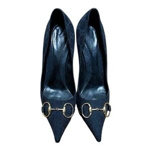 Gucci GG Black Leather Pumps